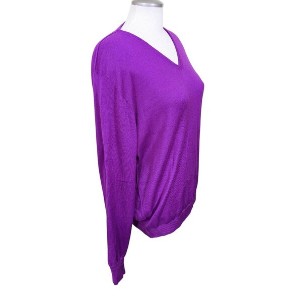 Nike Golf Unisex XL Royal Purple Pull Over Sweater V Neck Wool Blend Logo Soft - Picture 2 of 8